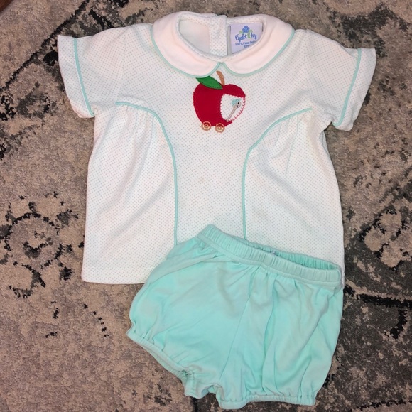 Eyelet & Ivy Other - Eyelet & Ivy Pima Cotton Apple Diaper Set